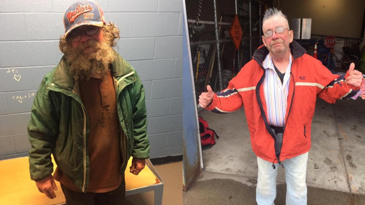 Good-Hearted Police Officers Give Homeless Man Shower, Haircut and New Clothes