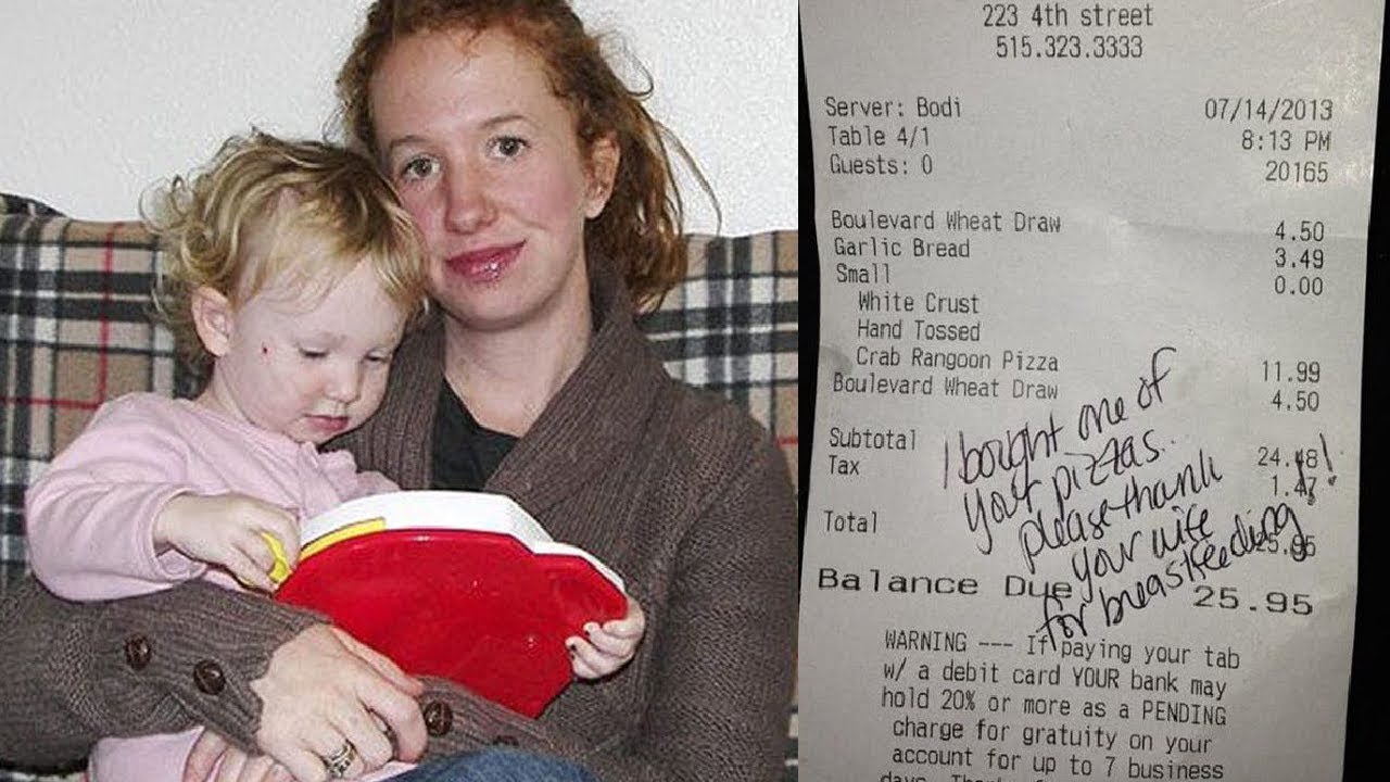 When Mom Goes To The Bathroom, Waitress Slips A Letter To Her Husband