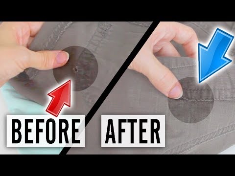 How to Fix a Hole in a t-shirt or material - DIY Tutorial - no sew method