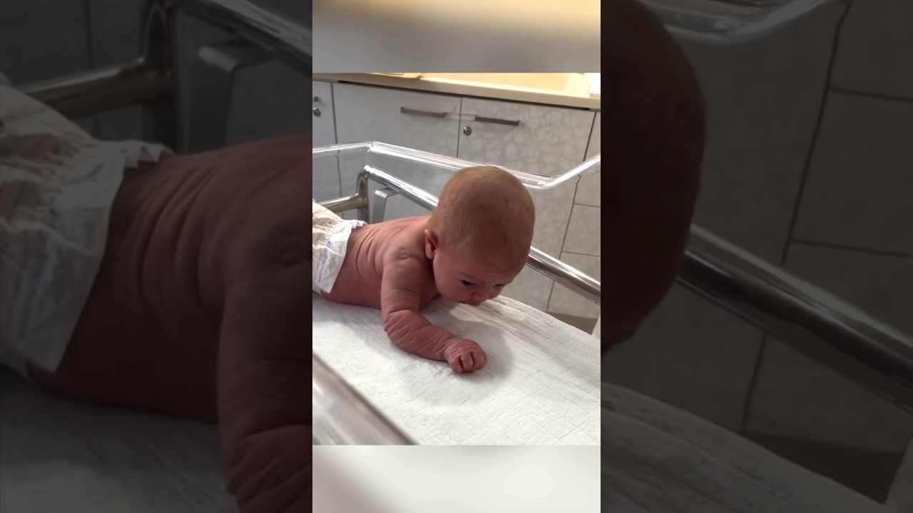 This newborn baby is already crawling 😱