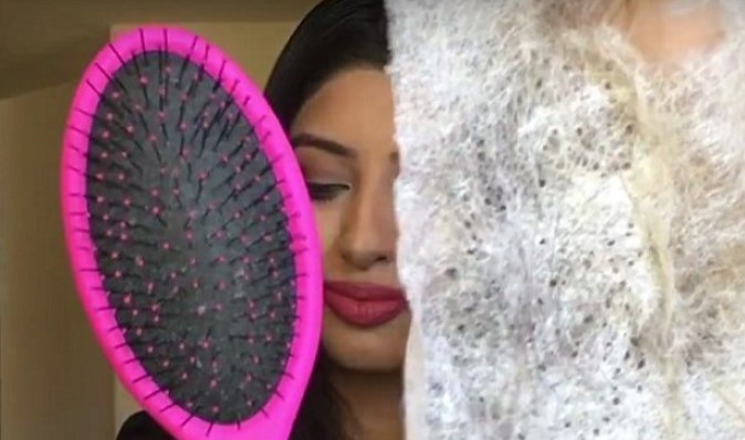 After placing this dryer sheet over her hairbrush, this woman was shocked at the results afterwards