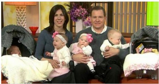 From zero to five: Childless and struggling couple welcomes triplets and twins – in less than a year