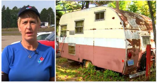 She delivered pizza to rusty trailer for years, but never saw the inside: Peeks in and makes a startling discovery