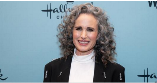 Andie MacDowell responds to criticisms that gray hair makes her look old
