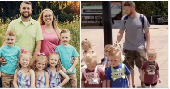 Dad gets severely shamed for putting leashes on his 5-year-old quintuplets