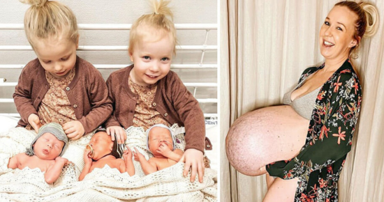 Mom gives births to precious triplets after having twins