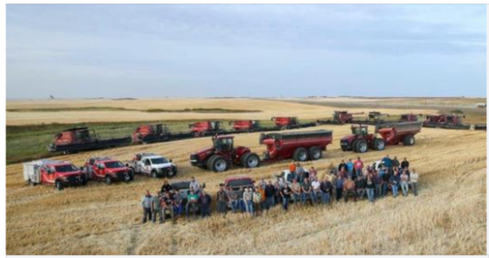 Dozens of farmers finish harvest for neighbor who had heart attack after trying to extinguish farm fire