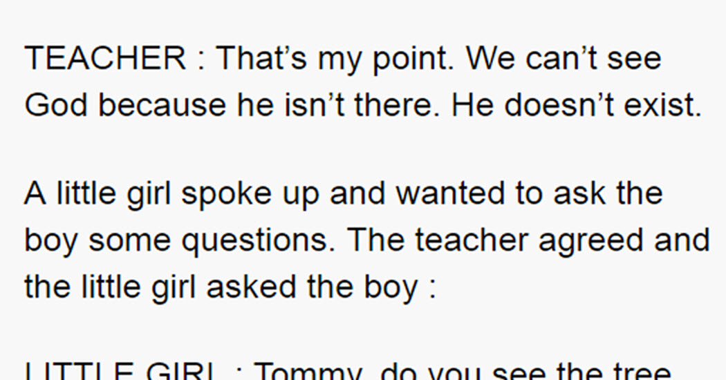 Teacher Tries To Convince Little Girl That God Doesn’t Exist