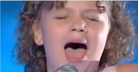 Pavarotti’s granddaughter goes up on stage — now look when she opens her mouth