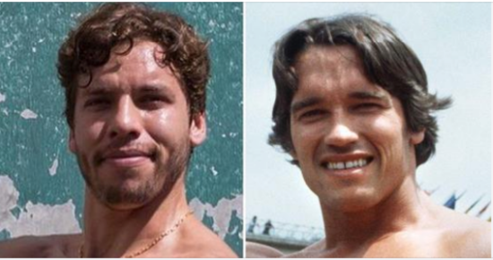 Arnold Schwarzenegger’s son spitting image of famous dad as he flexes muscles