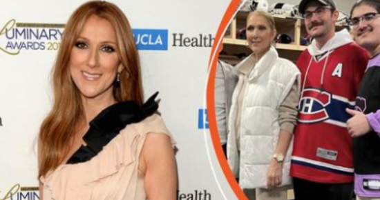 Celine Dion’s Rarely-Seen Sons Rock Mustaches in Surprise Appearance with Mom at Hockey Game