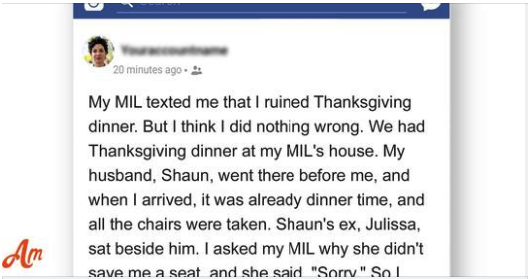 My Mother-in-Law Claims I Ruined Thanksgiving Dinner