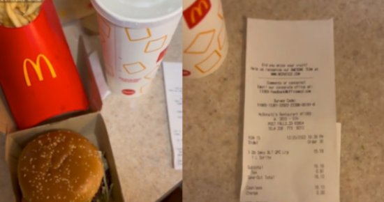 Customer Slams McDonald’s As ‘No Longer Affordable’ After Sharing Receipt For His Regular Order
