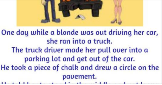 A blonde was out driving her car