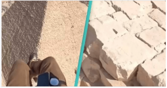 Man paragliding over the Great Pyramid of Giza captures aerial footage of what’s written on top
