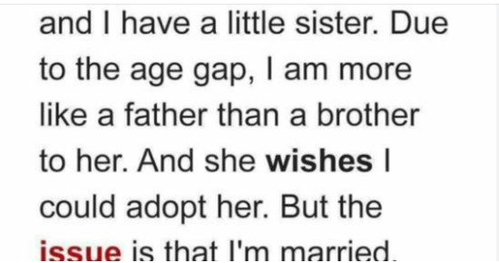 Brother Wants To Adopt Little Sister After Dad Dies, But Wife Refuses, Claims He’s Choosing Sibling Over Marriage