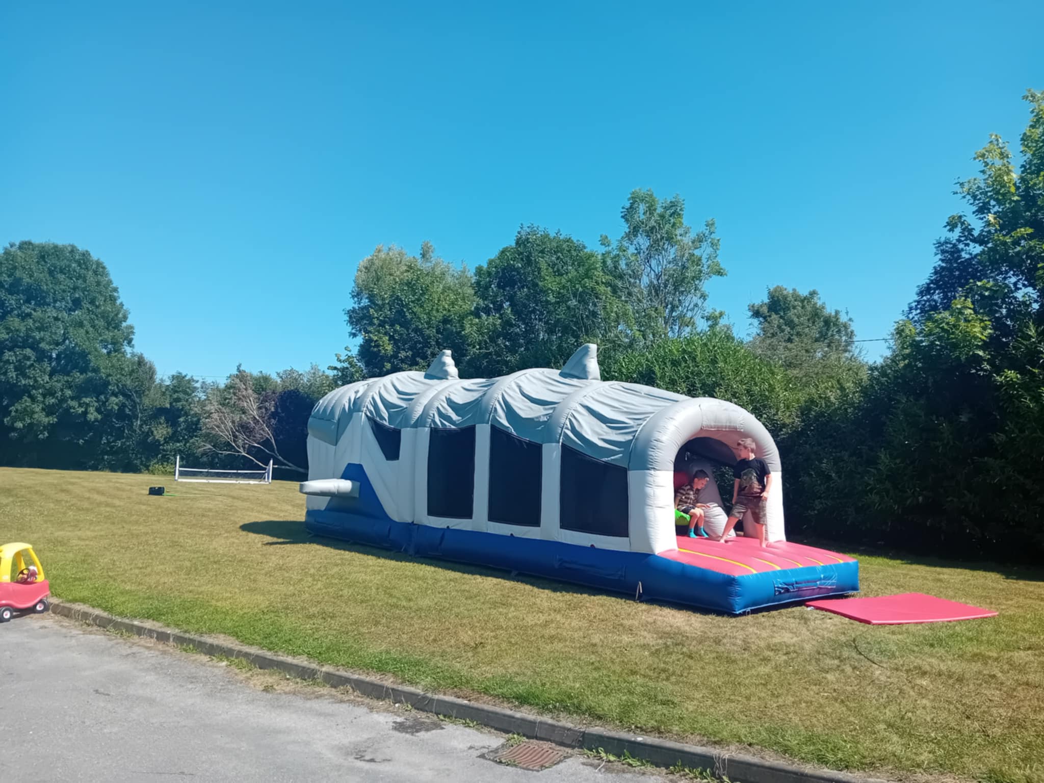 Suddenly the castle flew into the air